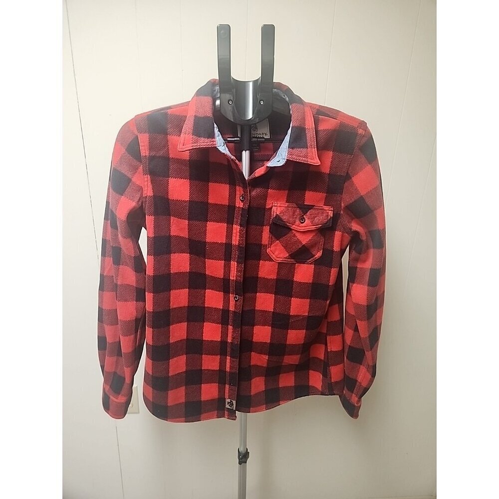Legendary Whitetails Buffalo Plaid Shirt Jacket Red Black Flannel Fleece Women M